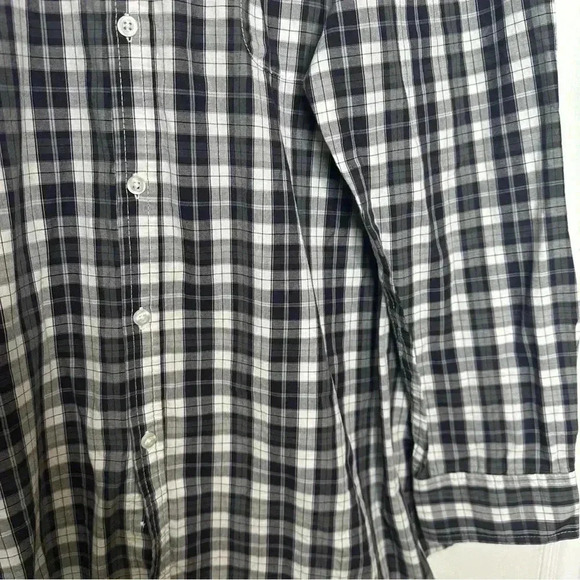 George Classics Button-Down Shirt Plaid Black & White Size Extra Large - Picture 11 of 16